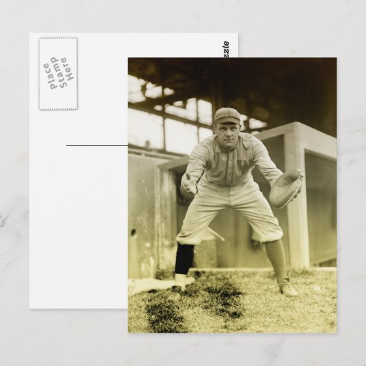Vintager Baseballfänger Postkarte (Vorne/Hinten)