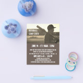 Vintager Baseballspieler, Baseballcampwerbung Flyer (Einzeln)