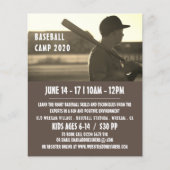 Vintager Baseballspieler, Baseballcampwerbung Flyer (Vorne)