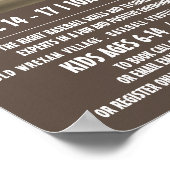 Vintager Baseballspieler, Baseballcampwerbung Poster (Ecke)