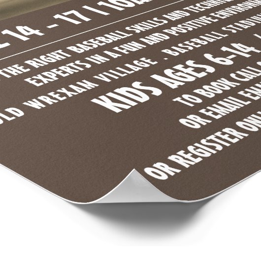 Vintager Baseballspieler, Baseballcampwerbung Poster (Ecke)