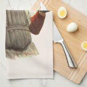 Vintager Baseballspieler, Catcher-Look Geschirrtuch (Viertel Falte)