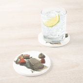 Vintager Baseballspieler, Catcher-Look Getränkeuntersetzer (Seite)