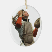 Vintager Baseballspieler, Catcher-Look Keramik Ornament (Rechts)