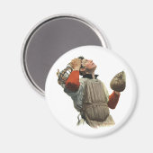 Vintager Baseballspieler, Catcher-Look Magnet (Vorderseite/Rückseite)
