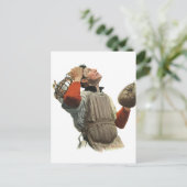 Vintager Baseballspieler, Catcher-Look Postkarte (Stehend Vorderseite)
