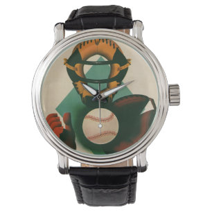 Vintager Baseballspieler, Mitt Armbanduhr