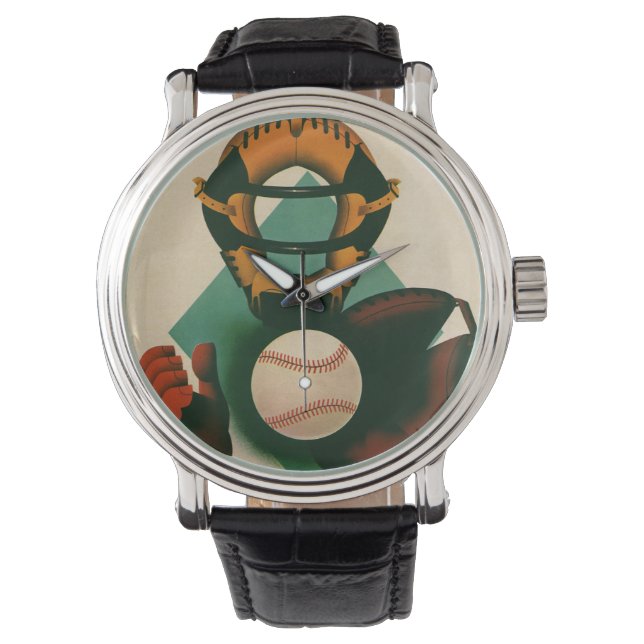Vintager Baseballspieler, Mitt Armbanduhr (Vorderseite)