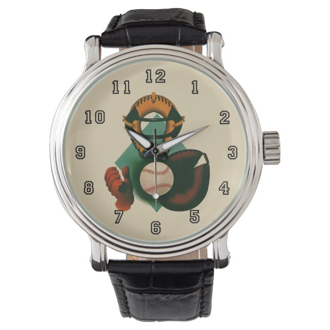 Vintager Baseballspieler, Mitt Armbanduhr (Vorderseite)