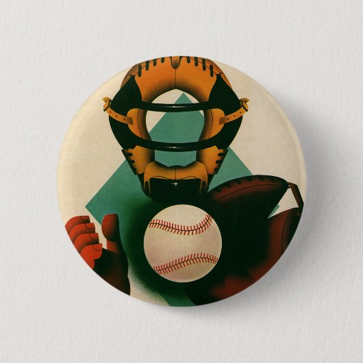 Vintager Baseballspieler, Mitt Button (Vorderseite)