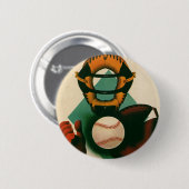 Vintager Baseballspieler, Mitt Button (Vorne & Hinten)