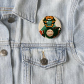 Vintager Baseballspieler, Mitt Button (Beispiel)
