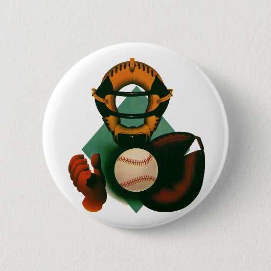 Vintager Baseballspieler, Mitt Button (Vorderseite)