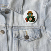 Vintager Baseballspieler, Mitt Button (Beispiel)