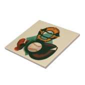 Vintager Baseballspieler, Mitt Fliese (Seite)