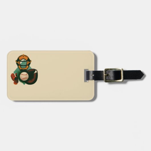 Vintager Baseballspieler, Mitt Gepäckanhänger (Vorderseite horizontal)