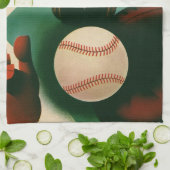 Vintager Baseballspieler, Mitt Geschirrtuch (Gefaltet)