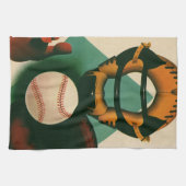 Vintager Baseballspieler, Mitt Geschirrtuch (Horizontal)