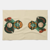 Vintager Baseballspieler, Mitt Handtuch (Horizontal)