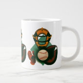 Vintager Baseballspieler, Mitt Jumbo-Tasse (Rechts)