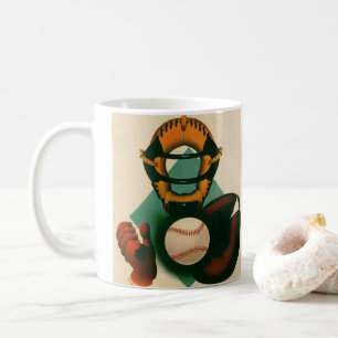 Vintager Baseballspieler, Mitt Kaffeetasse