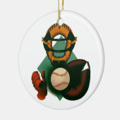 Vintager Baseballspieler, Mitt Keramik Ornament (Links)