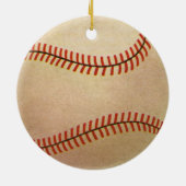 Vintager Baseballspieler, Mitt Keramik Ornament (Hinten)