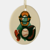 Vintager Baseballspieler, Mitt Keramikornament (Rechts)