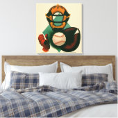 Vintager Baseballspieler, Mitt Leinwanddruck (Insitu (Schlafzimmer))