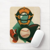 Vintager Baseballspieler, Mitt Mousepad (Mit Mouse)