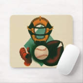Vintager Baseballspieler, Mitt Mousepad (Mit Mouse)