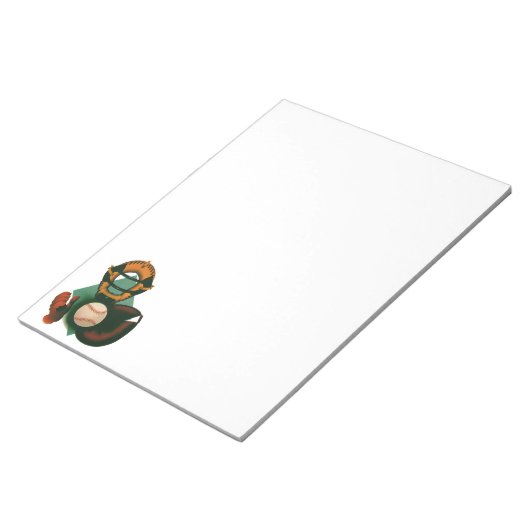 Vintager Baseballspieler, Mitt Notizblock (angewinkelt)