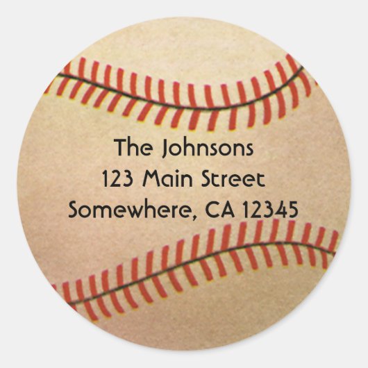 Vintager Baseballspieler, Mitt Runder Aufkleber (Vorderseite)