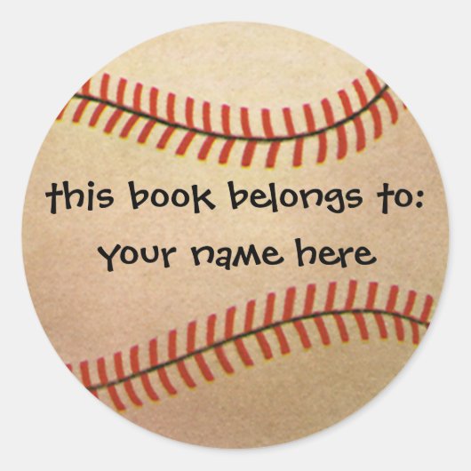 Vintager Baseballspieler, Mitt Runder Aufkleber (Vorderseite)
