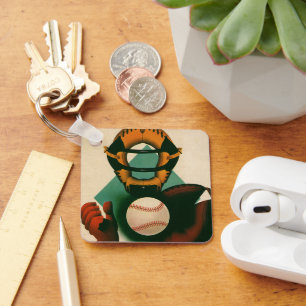 Vintager Baseballspieler, Mitt Schlüsselanhänger