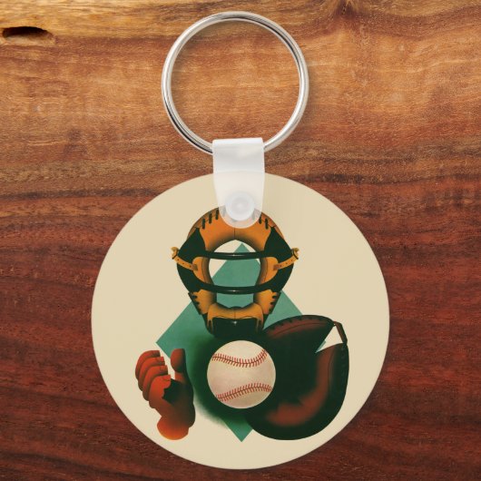 Vintager Baseballspieler, Mitt Schlüsselanhänger (Vorderseite)