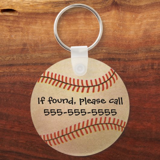 Vintager Baseballspieler, Mitt Schlüsselanhänger (Rückseite)