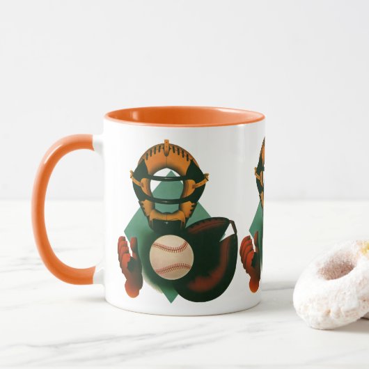 Vintager Baseballspieler, Mitt Tasse (Mit Donut)
