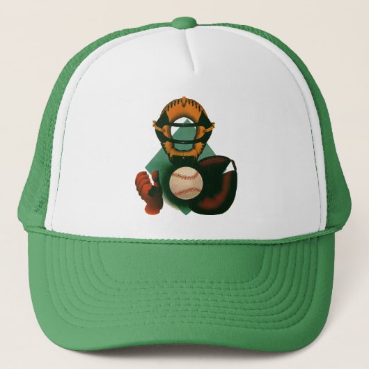 Vintager Baseballspieler, Mitt Truckerkappe (Vorderseite)