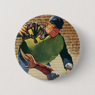 Vintager Baseballspieler, Umpire Button