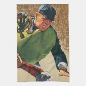 Vintager Baseballspieler, Umpire Geschirrtuch (Vertikal)