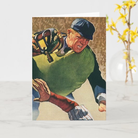 Vintager Baseballspieler, Umpire Karte (Gelbe Blume)