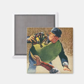 Vintager Baseballspieler, Umpire Magnet (Vorderseite/Rückseite)