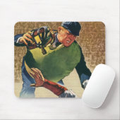 Vintager Baseballspieler, Umpire Mousepad (Mit Mouse)