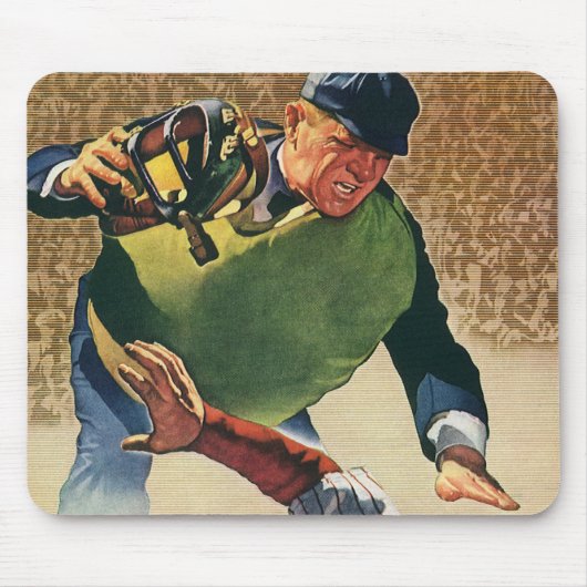 Vintager Baseballspieler, Umpire Mousepad (Vorne)