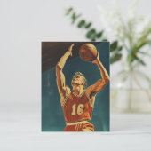 Vintager Basketball-Aktionsshot Postkarte (Stehend Vorderseite)