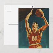 Vintager Basketball-Aktionsshot Postkarte (Vorne/Hinten)
