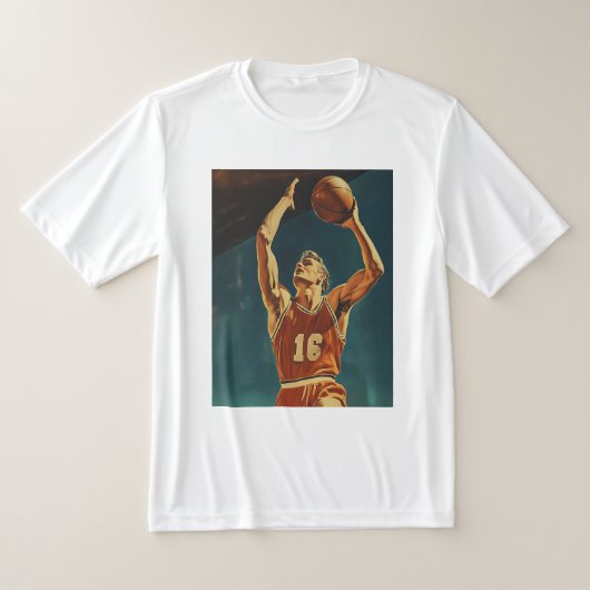 Vintager Basketball-Aktionsshot T-Shirt (Ablage )