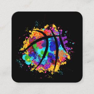 Vintager Basketball Grafikdesign Cool Basketball Quadratische Visitenkarte
