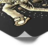 Vintager Basketball im Weltraum Poster (Ecke)